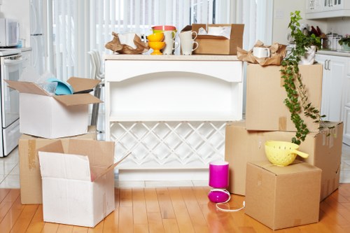 Packed moving boxes ready for local removals