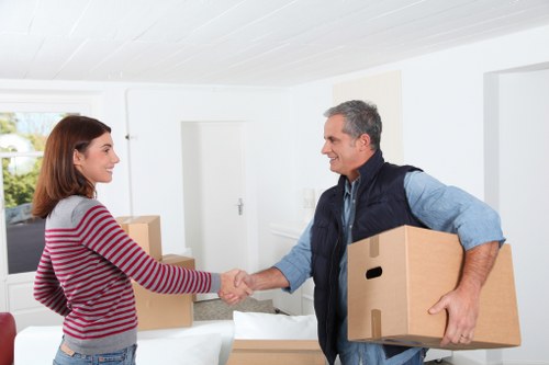 Organized storage space for temporary household belongings