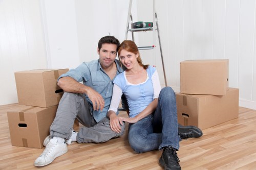 Packed student storage boxes and furniture in Hatchend